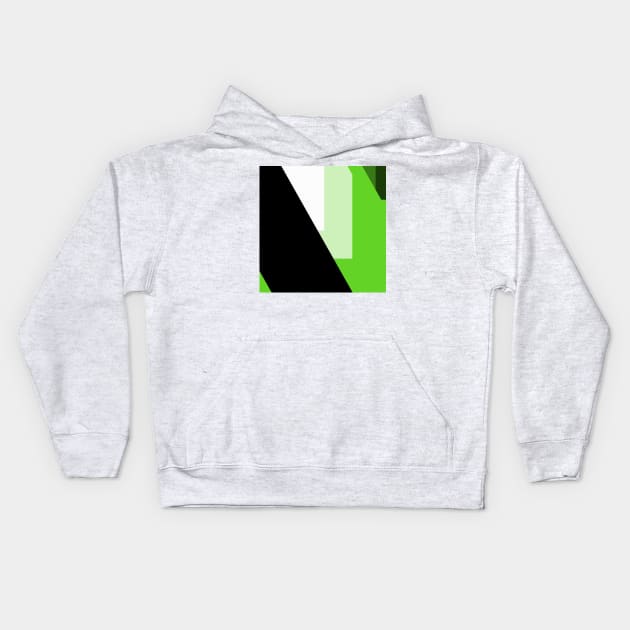 Green, white and black Kids Hoodie by TiiaVissak